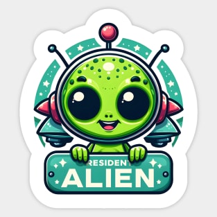 Funny Resident Alien Sticker